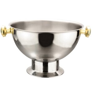 Hendi Vasque à Champagne Inox Avec Poignées Couleur Or - Rond - 13,5 Litres - Ø370x230(h)mm