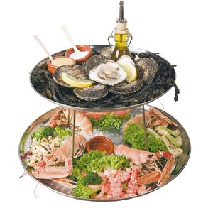 Hendi Support Inox - Avec 2 Plateau de Fruits de Mer - Ø300-400x200(h)mm
