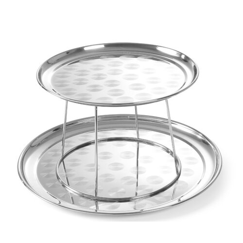 Hendi Support Inox - Avec 2 Plateau de Fruits de Mer - Ø300-400x200(h)mm
