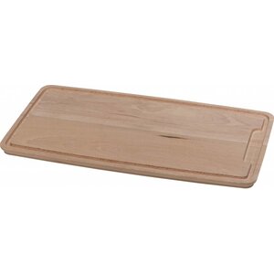 Hendi Planche à Découper la Viande - Hêtre Massif Avec Rigole - 390x230x16(h)mm