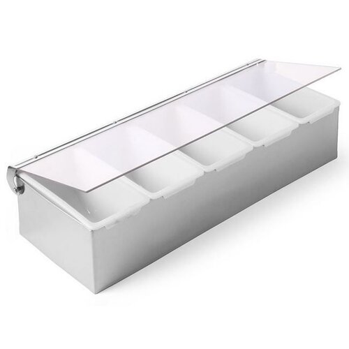 Hendi Boîte à Ingrédients | 5 Compartiments | Inox