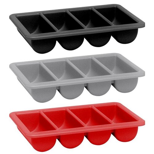 Hendi Bac à Couvert GN 1/1 | 4 Compartiments | Gris | 100mm Hendi Bac à Couvert GN 1/1 | 4 Compartiments | Gris | 100mm