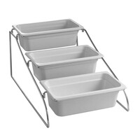 Support de Présentation Inox + Bacs Mélamine - 3x GN1/3