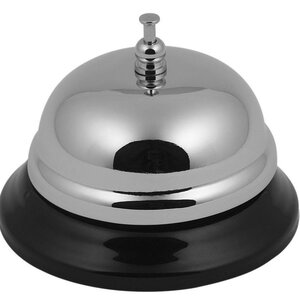 Hendi Sonnette de Réception - Chromé Avec Socle en Métal -  Ø85x60(h)mm