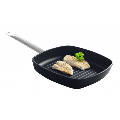 Hendi Poêle à Griller Aluminium | Poignée Inox | 280x280x55mm