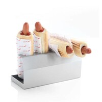 Support Hotdog Inox - Pour 2 Pains et 2 Flacons - 260x110x118(h)mm