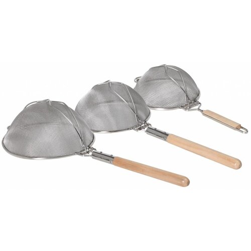 Hendi Passoire Double Grillage - Poignée en Bois - Ø310x800mm