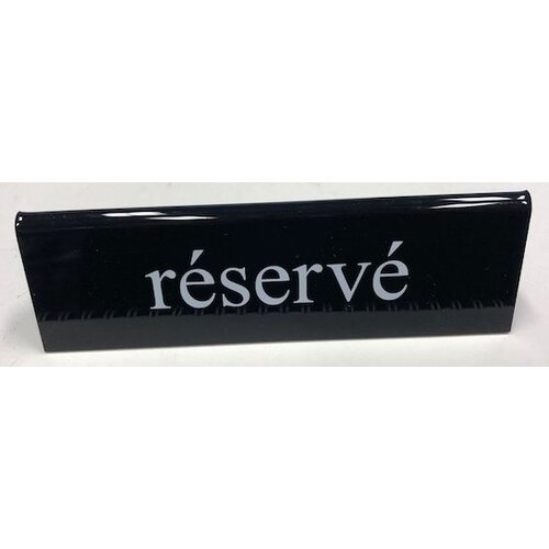 Hendi Chevalet De Table "RÉSERVÉ" - Plexiglas - Imprimé des 2 Côtés - 130x35x40(h)mm