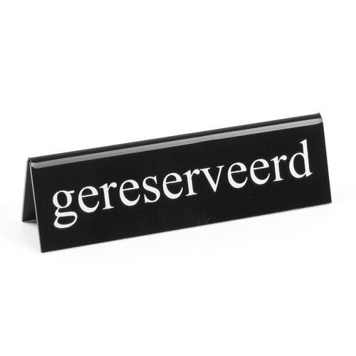 Hendi Chevalet De Table "RÉSERVÉ" - Plexiglas - Imprimé des 2 Côtés - 130x35x40(h)mm