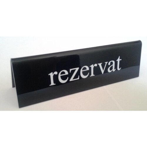 Hendi Chevalet De Table "RÉSERVÉ" - Plexiglas - Imprimé des 2 Côtés - 130x35x40(h)mm