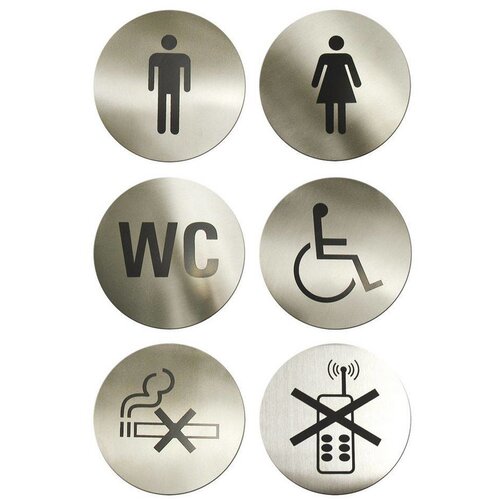 Hendi Pictogrammes Inox - Toilettes - Ø75mm