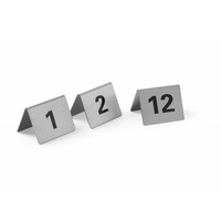 Chevalets De Table Numérotés Inox - Numéros 37 à 48 - 52x40(h)mm