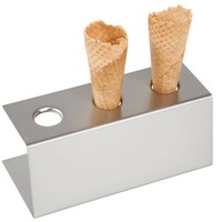 Support 3 Cornets à Glace Inox | 200x95x85(h)mm