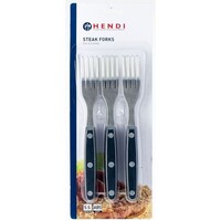 Fourchette à Steak Inox - Manche ABS - Lame 200mm - 6 Pièces