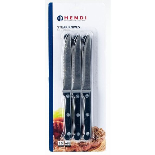 Hendi Couteau à Steak Inox - Kitchen Line - 215mm - 6 Pièces