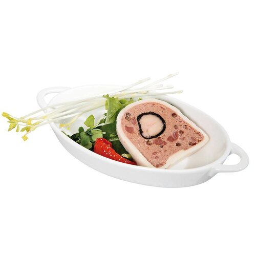 Hendi Plat à Tapas Ovale - Porcelaine Blanche - 215x140x35(h)mm