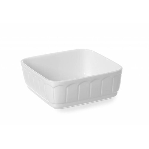 Hendi Plat à Four Carré - Rustika Porcelaine Blanche - 165x165x70(h)mm
