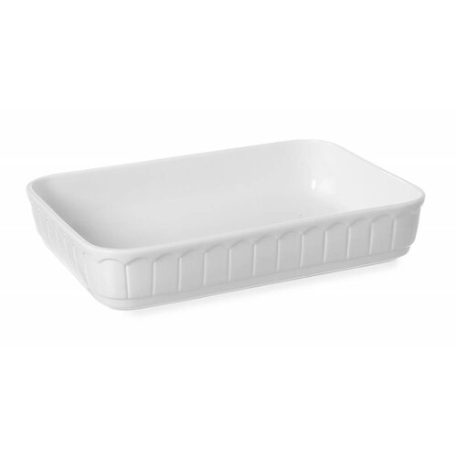 Hendi Plat à Four Rectangulaire - Rustika Porcelaine Blanche - 375x260x75(h)mm