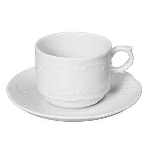 Hendi Tasse à Café Flora -Porcelaine Blanche - 180ml