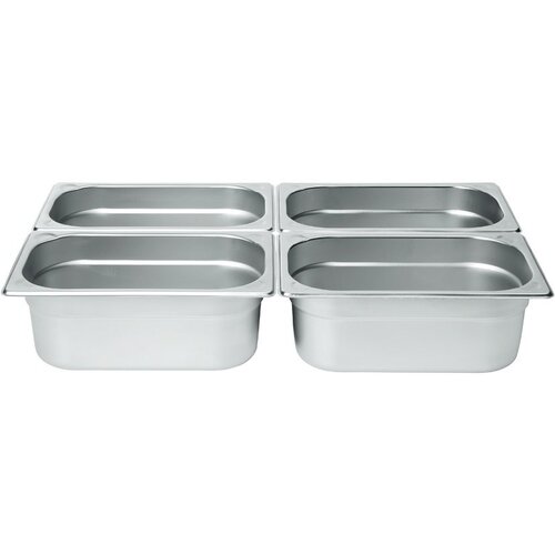 Hendi Bac GN 1/4 Inox - Coins Renforcées - 4 Litres - 150(h)mm