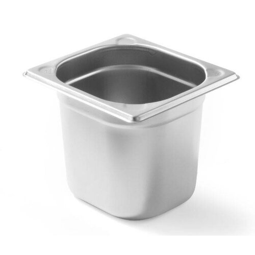 Hendi Bac GN 1/6 Inox - Coins Renforcées - 2,4 Litres- 150(h)mm