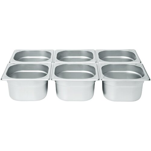 Hendi Bac GN 1/6 Inox - Coins Renforcées - 2,4 Litres- 150(h)mm