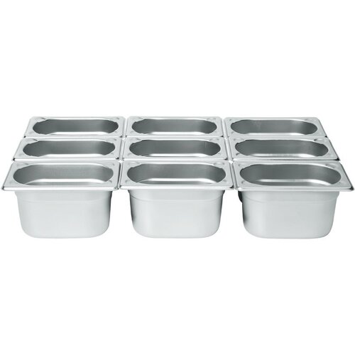 Hendi Bac GN 1/9 Inox - Coins Renforcées - 0,6 Litre - 65(h)mm