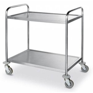Hendi Chariot de Service Inox - 2 Niveaux - 100kg - 900x590x930(h)mm