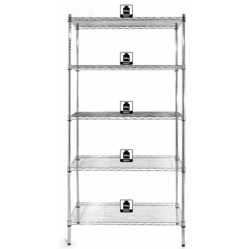 Hendi Rayonnage Chromé 5 Étagères - 910x455x1830(h)mm