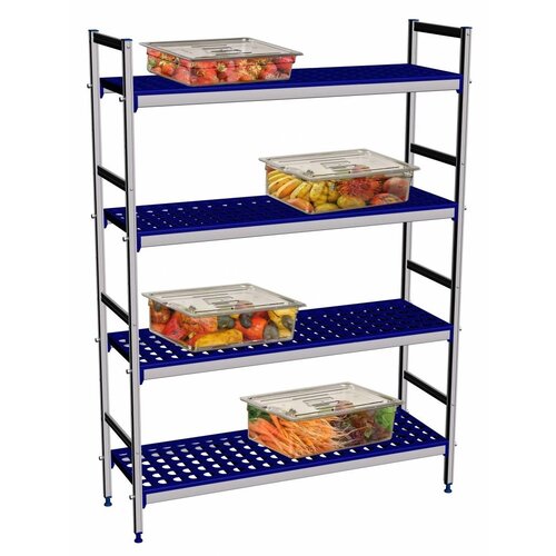 Hendi Étagère Aluminium 4 Niveaux | max.150kg | à Monter | 1280x405x(H)1685mm