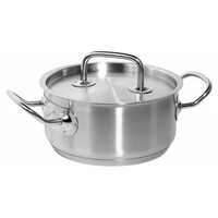 Marmite Basse Inox - Avec Couvercle - Disponibles en 5 Tailles