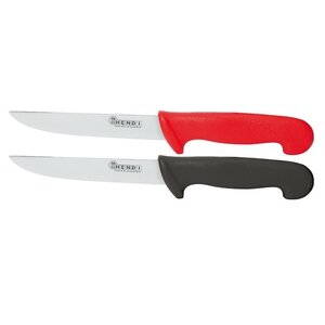 Hendi Couteau à Découper Inox 150mm - Manche Rouge