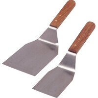 Spatule à Hamburger Inox - Poignée en Bois - 150x110x305(L)mm