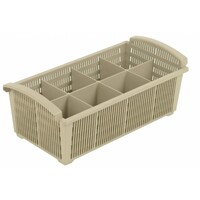 Panier à Couvert à Anses - Polyethylène - 8 Comportiments - 425x205x150(h)mm