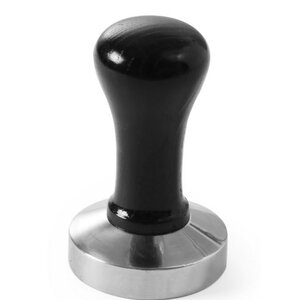 Hendi Tamper à Café Inox - Poignée en Bois - Ø58x95(h)mm
