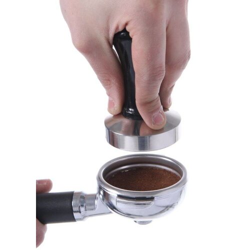 Hendi Tamper à Café Inox - Poignée en Bois - Ø58x95(h)mm