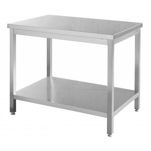Hendi Table de Travail Inox - Avec Étagère Basse - Pieds Réglables en Hauteur - 1600x700x850(h)mm