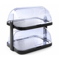 Vitrine à Couvercle Coulissant ABS - Deux Plateaux - 440x320x440(h)mm