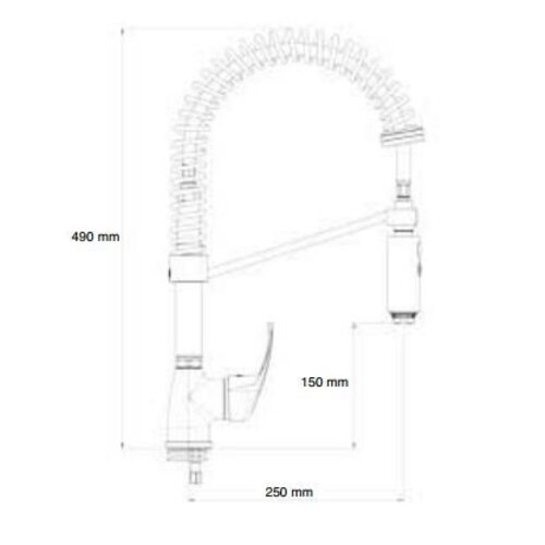 CHRselect Douchette MINI Chromé - 18 Litres p/m - Raccords Flexibles - Mélangeur Inclus