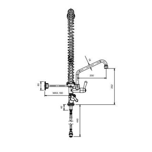 CHRselect Douchette MINI - 18 Litres p/m - Mini Avec Mélangeur Quart de Tour - (H)750mm