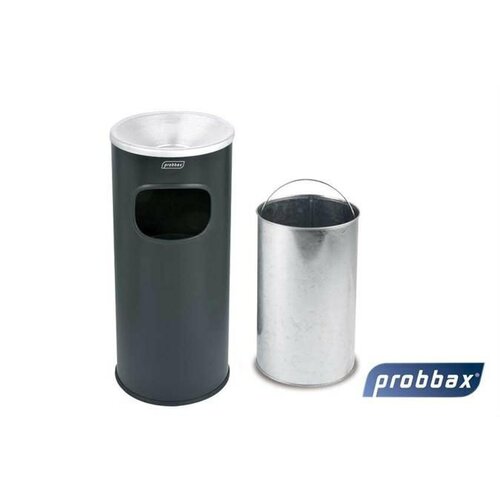 CHRselect Poubelle avec Cendrier Noir | Récipient 30 Litres | Eteint les Feux | 250x250x650mm