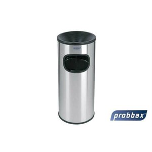 CHRselect Poubelle avec Cendrier | Inox | Récipient Intérieur 30 Litres | 250x250x650(h)mm CHRselect Poubelle avec Cendrier | Inox | Récipient Intérieur 30 Litres | 250x250x650(h)mm