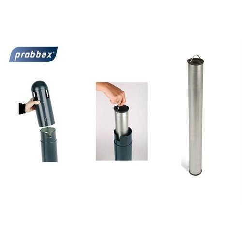 CHRselect Cendrier Poteau à Poser | Noir | Jusqu'à 900 Mégots | 300x300x1080(h)mm