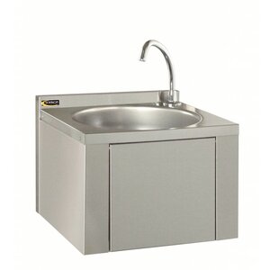 Sofinor Lave-Mains Inox AISI 304 | avec Mélangeur | Commande au Genou | 384x353x287mm Sofinor Lave-Mains Inox AISI 304 | avec Mélangeur | Commande au Genou | 384x353x287mm