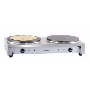 Casselin Crêpière Double Inox | Électrique | 2x Ø350mm | 2x 2,2kW | 770x400x190(h)mm