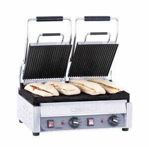 Casselin Double Grill Panini Premium | Rainurée/Rainurée | 2,9kW | 490x520x265(h)mm