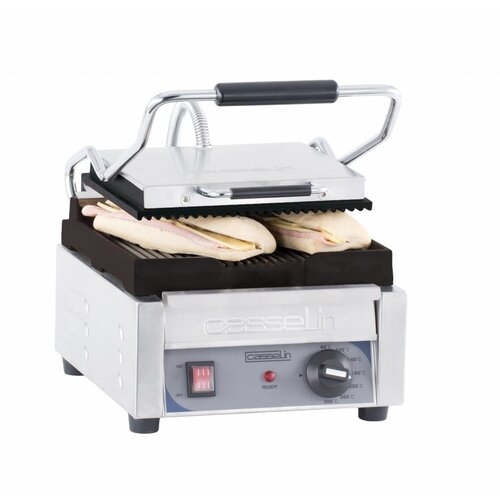 Casselin Grill Panini Petit Premium | Rainurée/Rainurée | 2kW | 300x490x265(h)mm