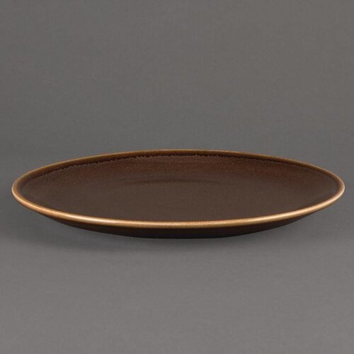 CHRselect Assiette Plate Ronde "Kiln" | Porcelaine Écorce | Ø280mm | 4 Pièces