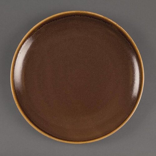 CHRselect Assiette Plate Ronde "Kiln" | Porcelaine Écorce | Ø280mm | 4 Pièces
