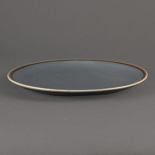 CHRselect Assiette Plate Ronde "Kiln" | Porcelaine Océan | Ø280mm | 4 Pièces